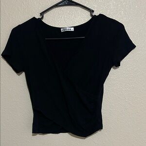 Black Women's Crossover wrap top